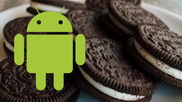 Logo de Android con galletas Oreo
