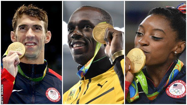 Michael Phelps, Usain Bolt and Simone Biles