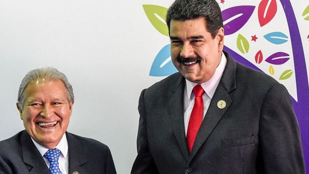 Sánchez Cerén y Nicolás Maduro.