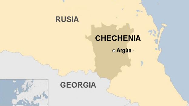 Mapa de Chechenia