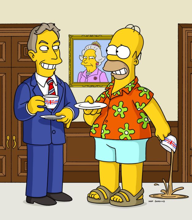 Tony Blair and Homer Simpson