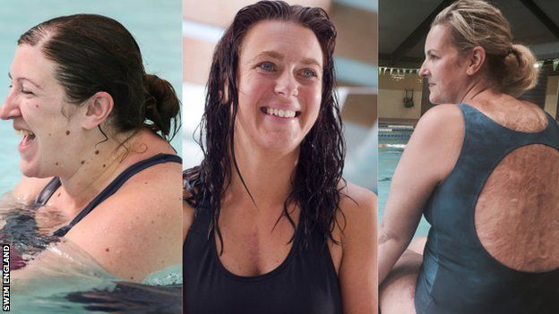 Maria Parker-Harris, Maria Davey and Sylvia MacGregor say swimming has helped them with depression and anxiety.