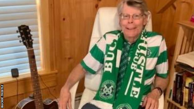 Stephen King sent a photo to Buckie Thistle officials of him wearing the club's kit and scarf
