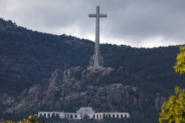 The Valley of the Fallen, carved into a mountain and with a huge cross