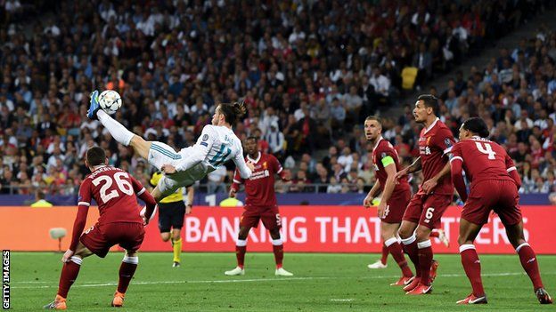 Gareth Bale won his third Champions League title with Real Madrid after scoring with a spectacular overhead kick against Liverpool in the 20178 final