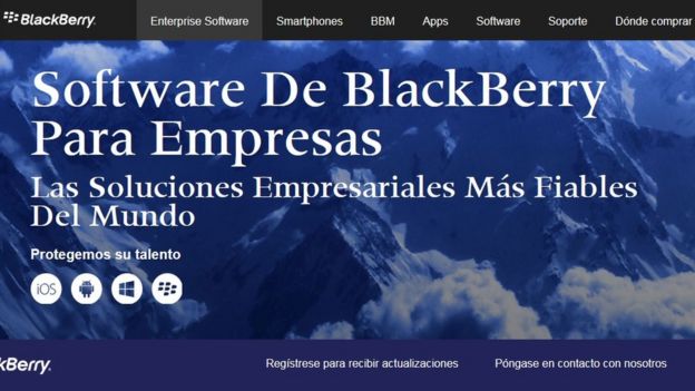 Página web de Blackberry en español