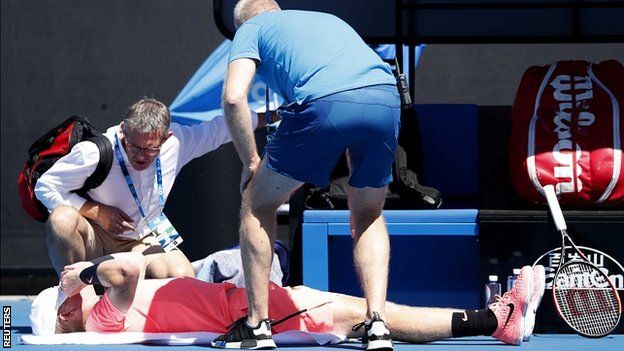 Kyle Edmund needed treatment after the third game