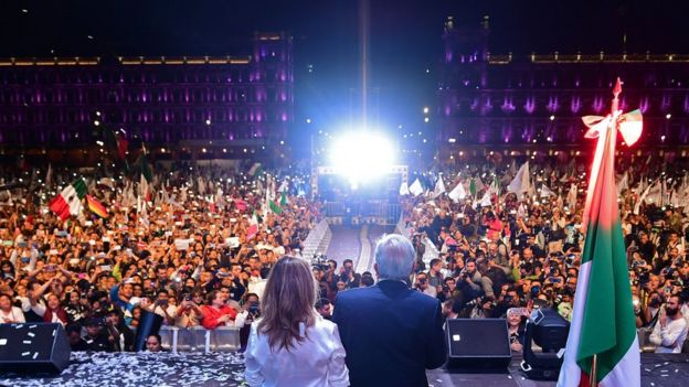 López Obrador y su esposa