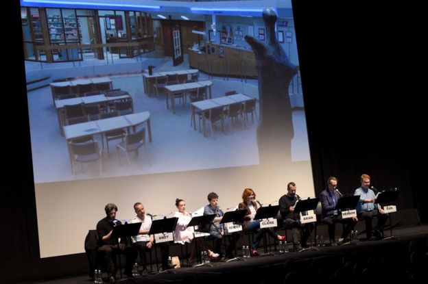 Jason Reitman (left) with his Live Read cast