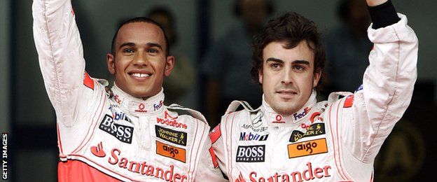 Former McLaren drivers Lewis Hamilton and Fernando Alonso