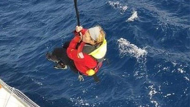The Chilean Maritime Rescue Coordination Centre tweeted a picture of Goodall being rescued