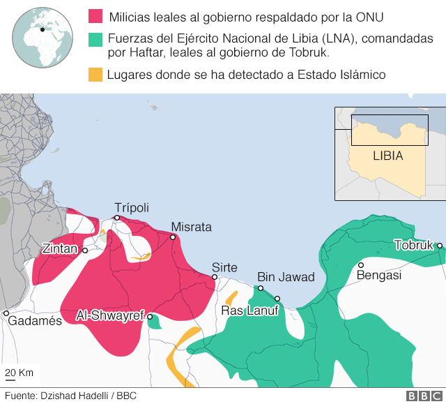 Mapa Libia