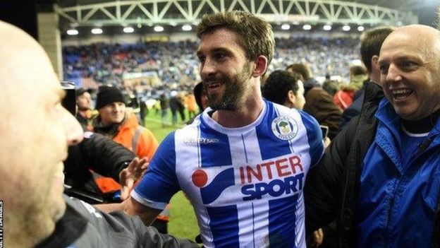 Mchezaji wa Wigan aliyefunga bao la pekee Grigg