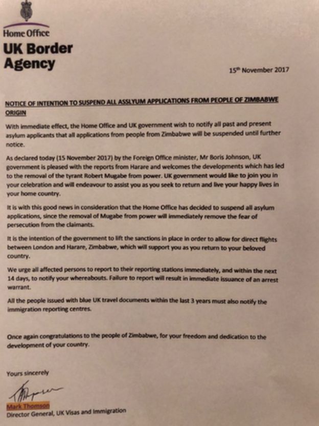 Letter purporting to be from the UK Border Agency