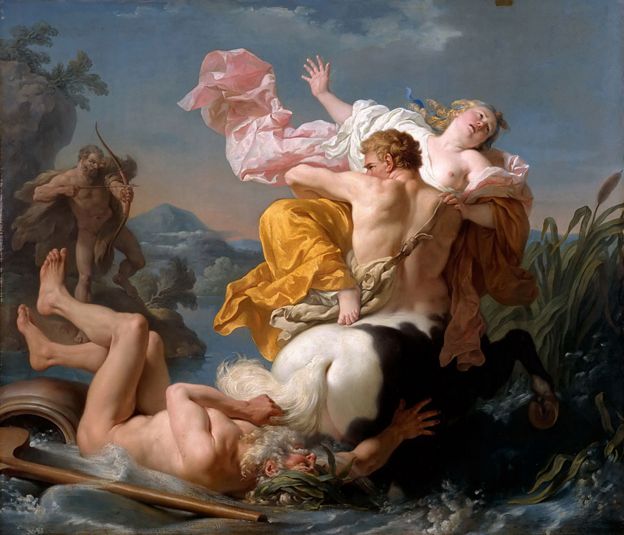El rapto de Deyanira por el centauro Neso. Artista: Louis-Jean-François Lagrenée, (1725-1805)