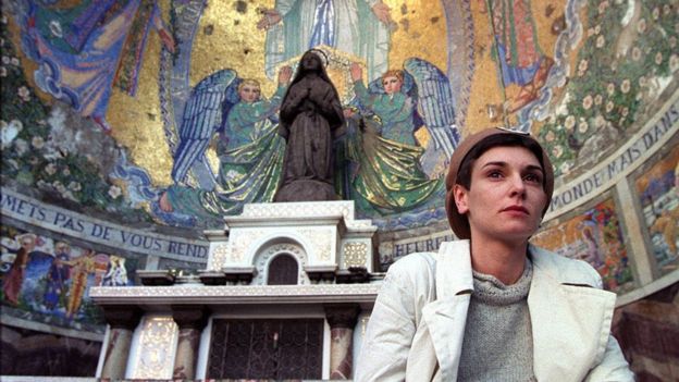 Singer Sinéad O'Connor at Lourdes in France where she was ordained as a priest in the Latin Tridentine Church, 1999
