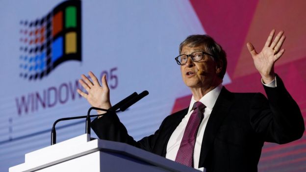 Microsoft founder Bill Gates speaks during the opening ceremony of the Reinvented Toilet Expo showcasing sewerless sanitation technology in Beijing, China November 6, 2018.