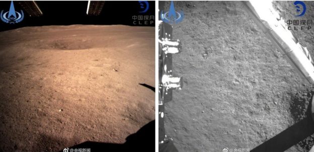 Images of the surface of the moon released by the China National Space Administration