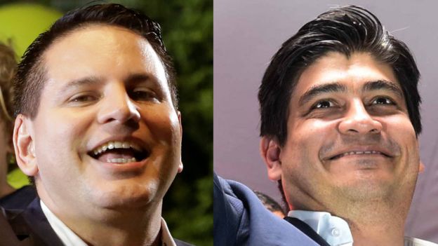 Fabricio Alvarado, del Partido RestauraciÃ³n Nacional (izquierda), y Carlos Alvarado, del oficialista Partido AcciÃ³n Ciudadana.