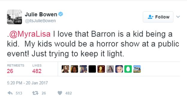 Julie Bowen's post on Twitter