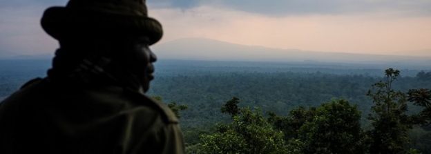 View from Rumangabo over the Volcano section of Virunga National Park