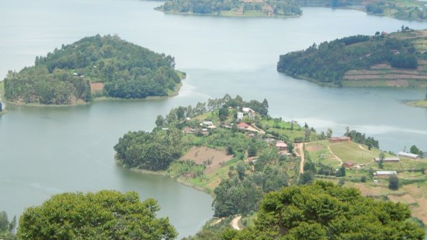 Some of the islands on Lake Bunyoyi