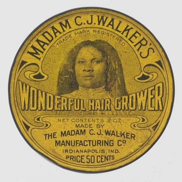 Produto para cabelos inventado por Madam C. J. Walker
