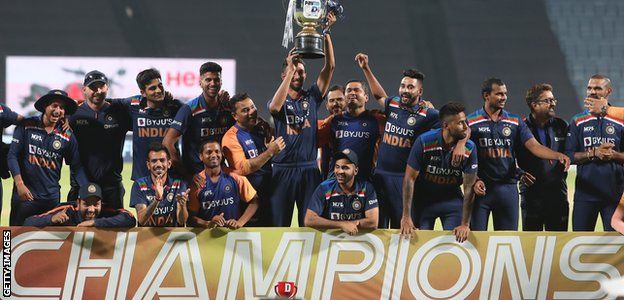 India with the ODI series trophy