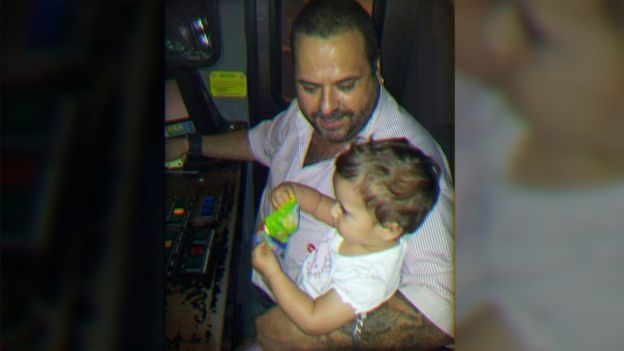 Javier García com sua filha