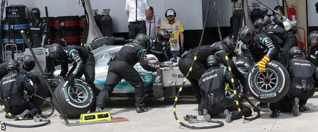 Hamilton in the pits