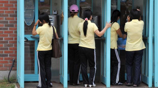 Image shows North Korean defectors at the South Korean Hanawon resettlement facility on July 8, 2009 in Ansung, South Korea