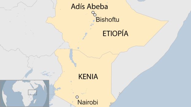 Mapa de Etiopía y Kenia