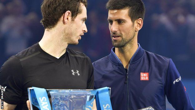 Andy Murray and Novak Djokovic at the 2016 ATP World Tour Finals