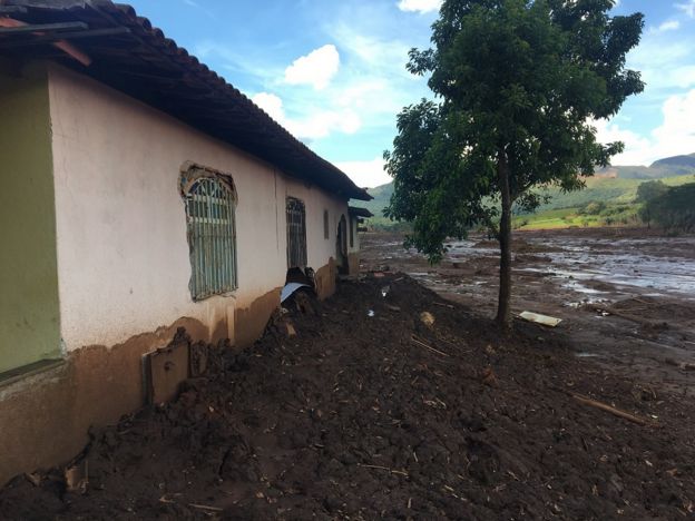 Marcas da destruição no Parque da Cachoeira, em Brumadinho