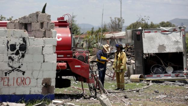 La zona dañada en Tultepec