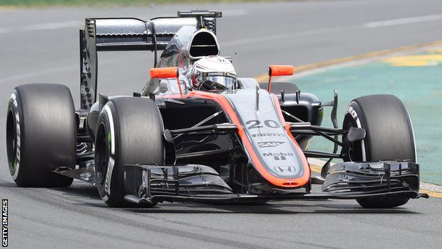Kevin Magnussen driving a McLaren at the 2014 Australian Grand Prix