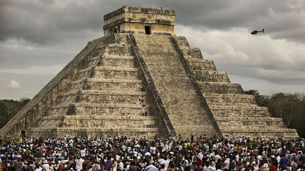 Chichen Itzá durante la celebración del equinoccio de primavera en el estado de Yucatán