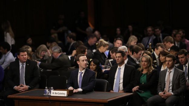 Mark Zuckerberg ante el Congreso estadounidense.