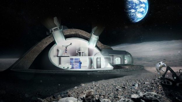 Base lunar de Foster+Partners y la Agencia Espacial Europea.