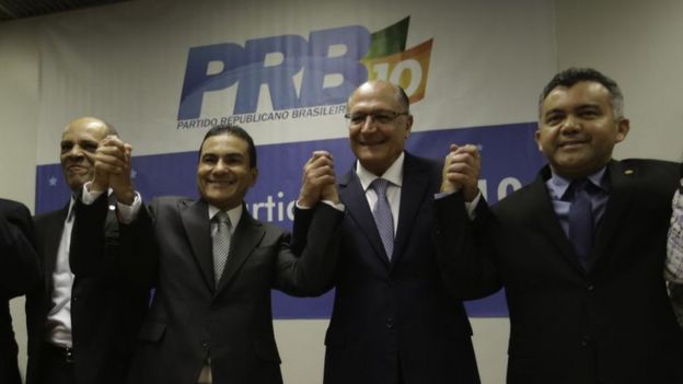 Alckmin em congresso do PRB, que compõe o centrão