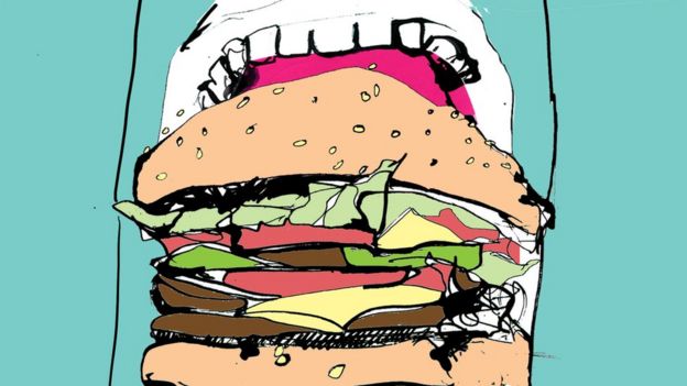 Ilustração de pessoa comendo