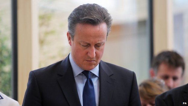 David Cameron marked the silence in his constituency in Whitney, Oxfordshire