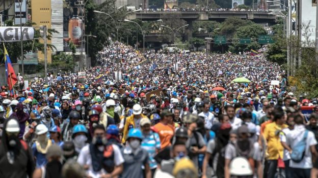 Protesta en Venezuela el pasado 10 de Mayo.