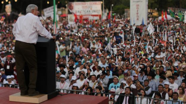 López Obrador en un discurso.