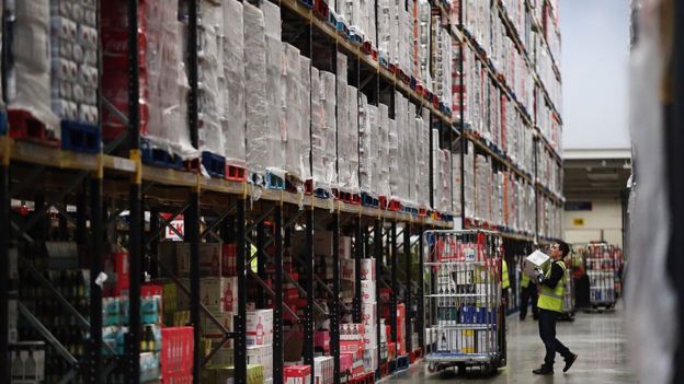 Bodega de un supermercado en Reino Unido