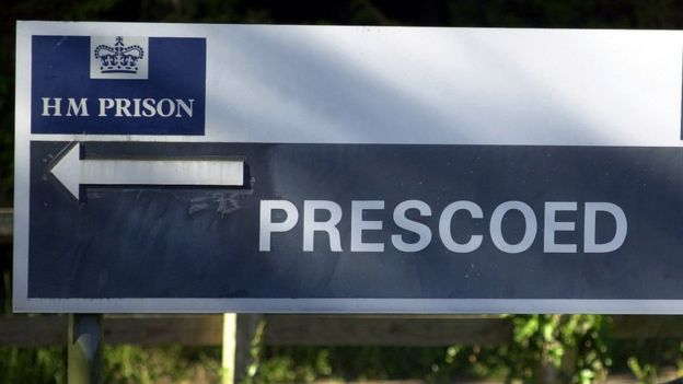 Prescoed prison sign