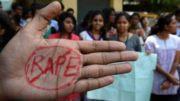 Indian students of Saint Joseph Degree college participate during an anti-rape protest in Hyderabad on September 13, 2013. An Indian judge will consider the sentences for four men found guilty of the brutal gang rape and murder of an Indian student on a bus, as the victim's family leads calls for them to be hanged. AFP PHOTO / Noah SEELAM / AFP PHOTO / Noah SEELAM (Photo credit should read NOAH SEELAM/AFP via Getty Images)