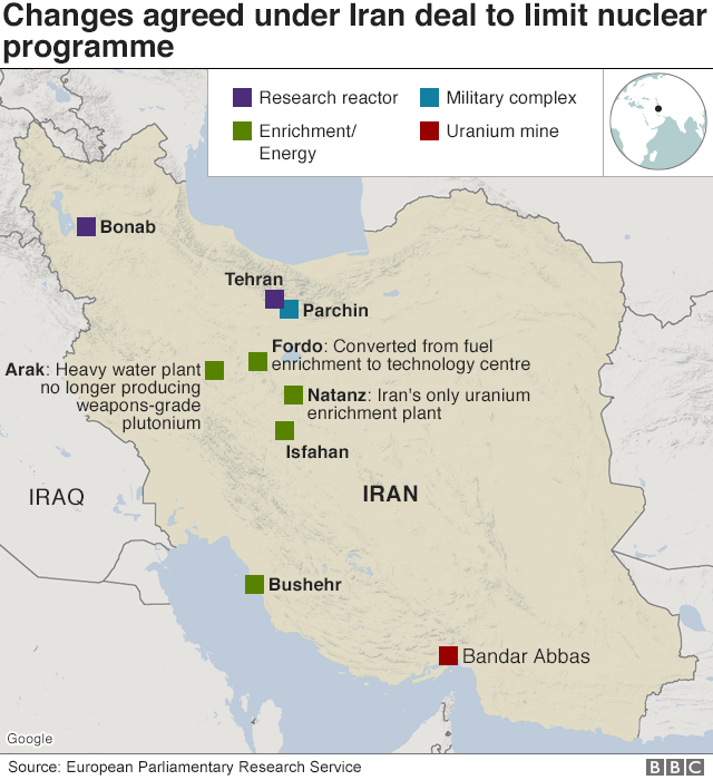 Nuclear sites map - 1 May 2018