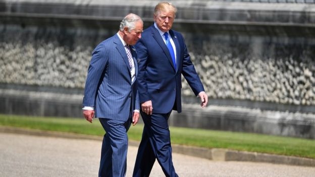 Mr Trump meeting Prince Charles