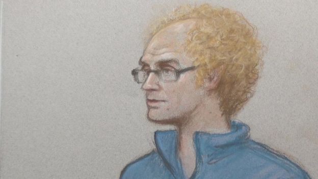 Court sketch of Matthew Falder